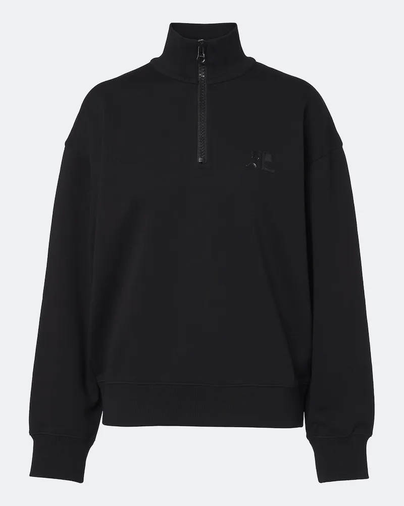 Courrèges Courrèges Sweatshirt aus Baumwoll-Fleece Schwarz