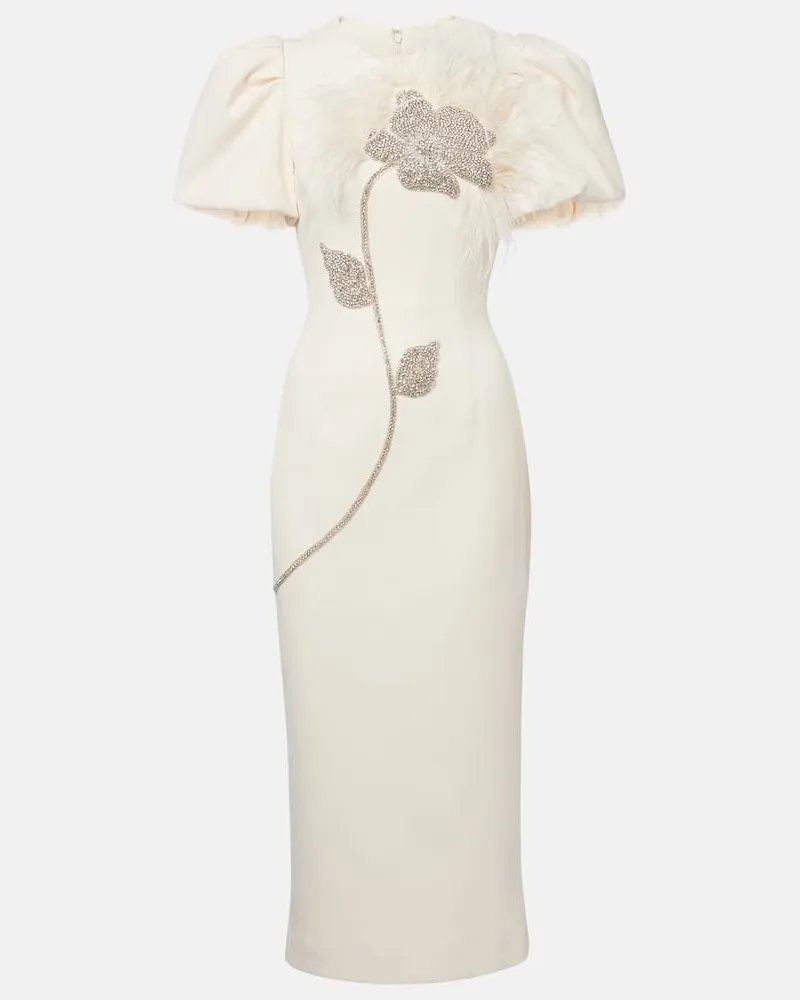 Rebecca Vallance Verziertes Cocktailkleid aus Crêpe Weiß