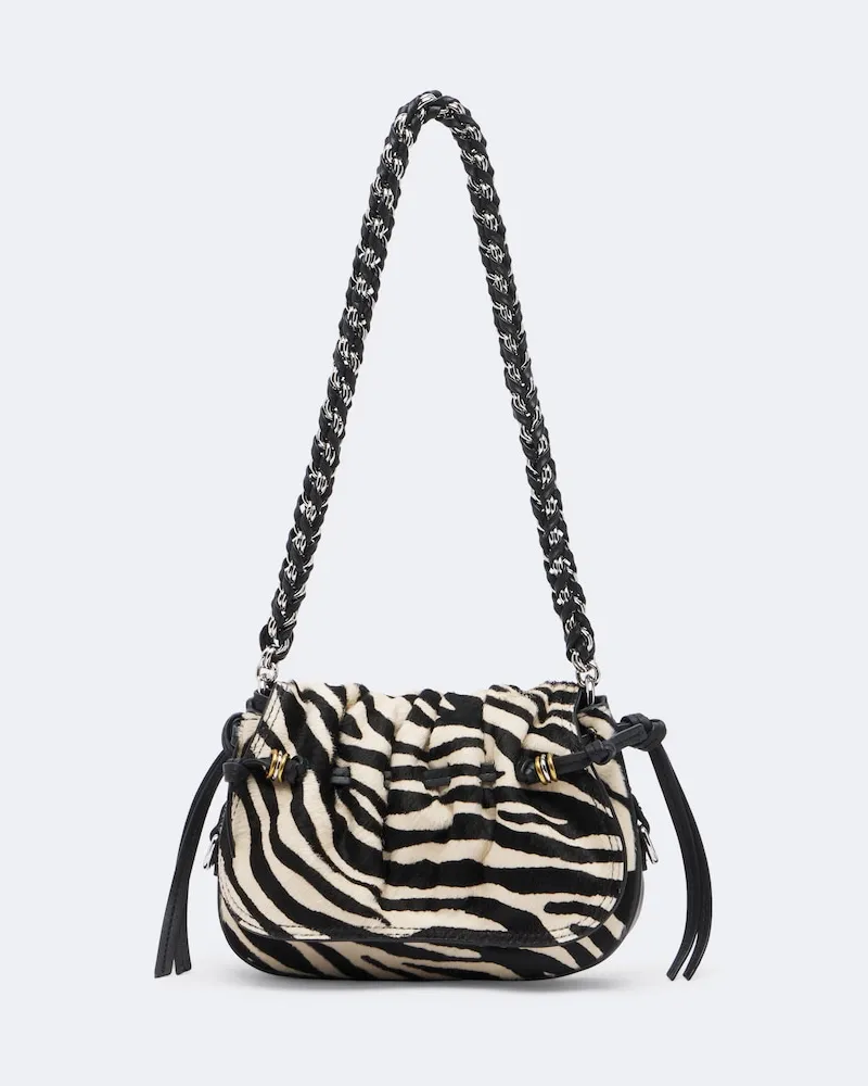 Isabel Marant Schultertasche Bolton XS aus Kalbshaar und Leder Multicolor
