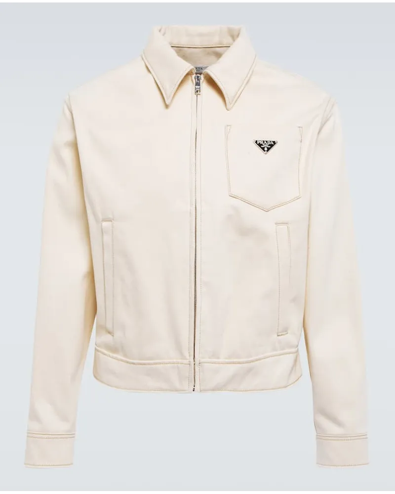 Prada Blouson aus Baumwolle Weiss