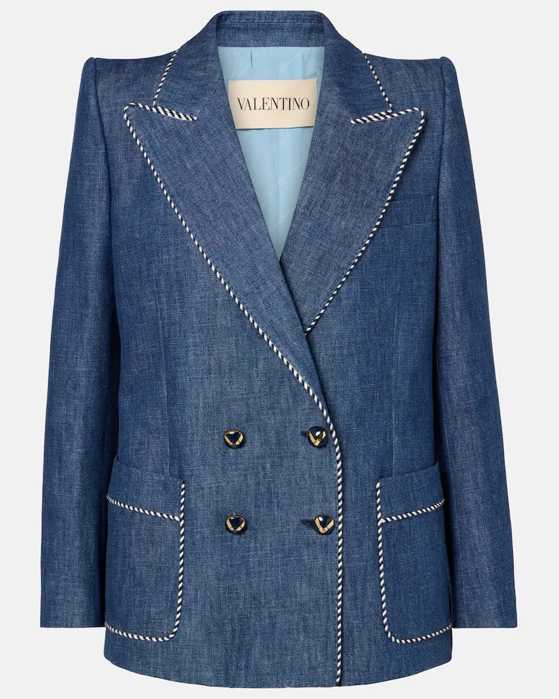 Valentino Garavani Blazer aus Chambray Blau