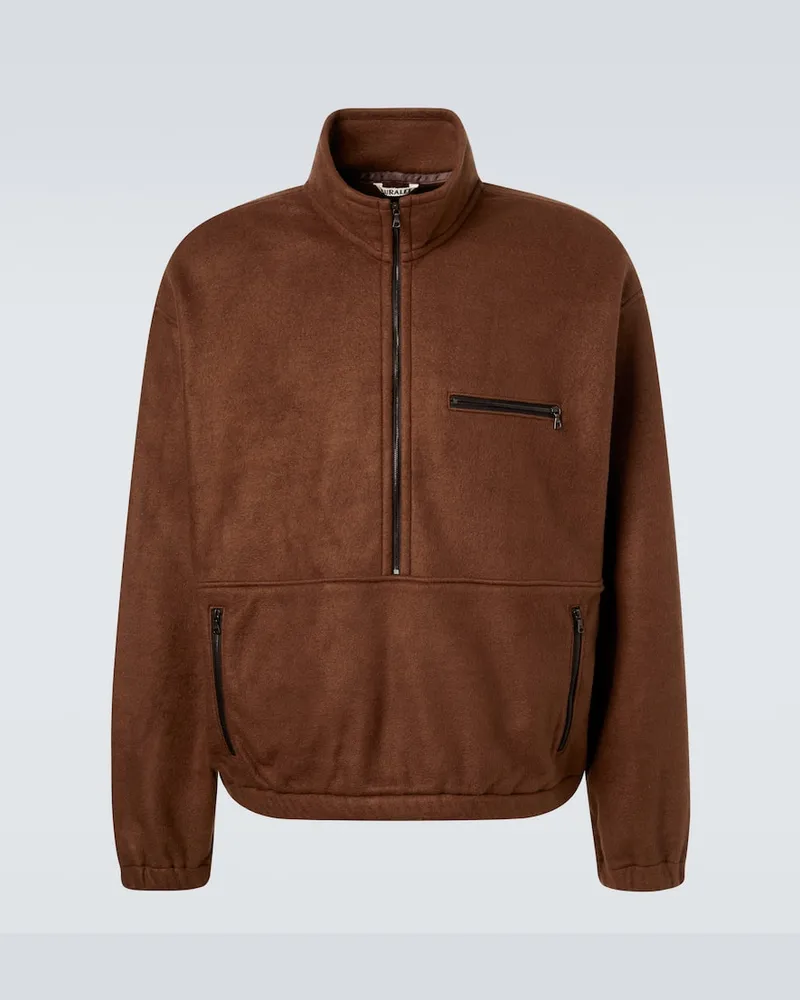AURALEE Pullover aus Seiden-Fleece Braun