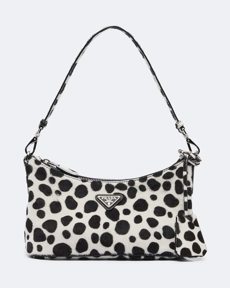 Prada Schultertasche Mini aus Kalbshaar Weiß