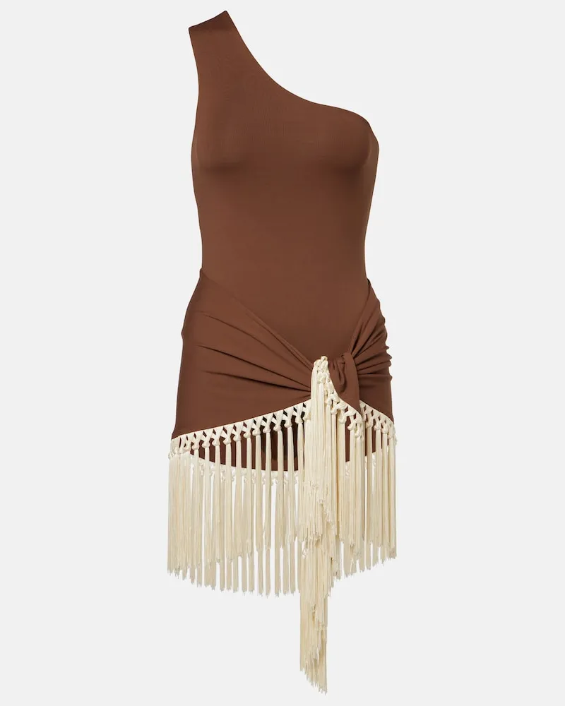 Taller Marmo Set Yacare aus Badeanzug und Cover-up Braun