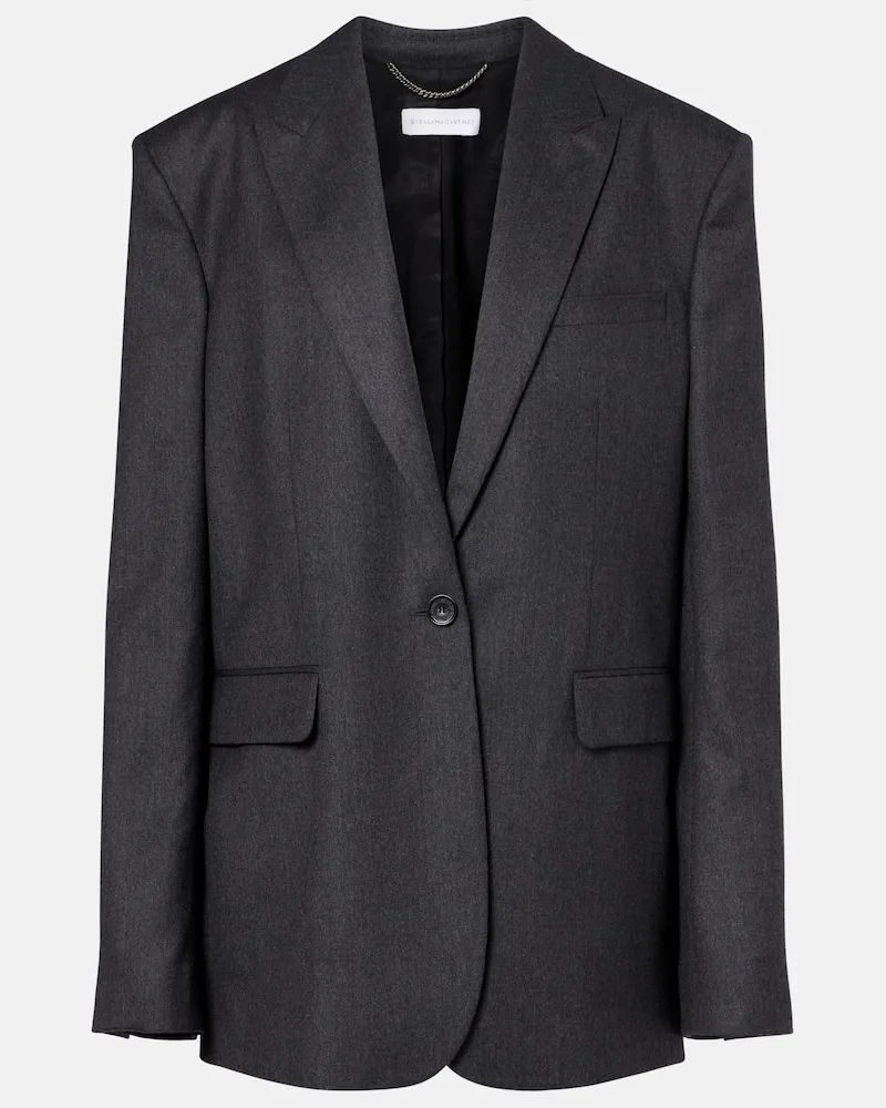 Stella McCartney Blazer Iconic aus Wollflanell Grau