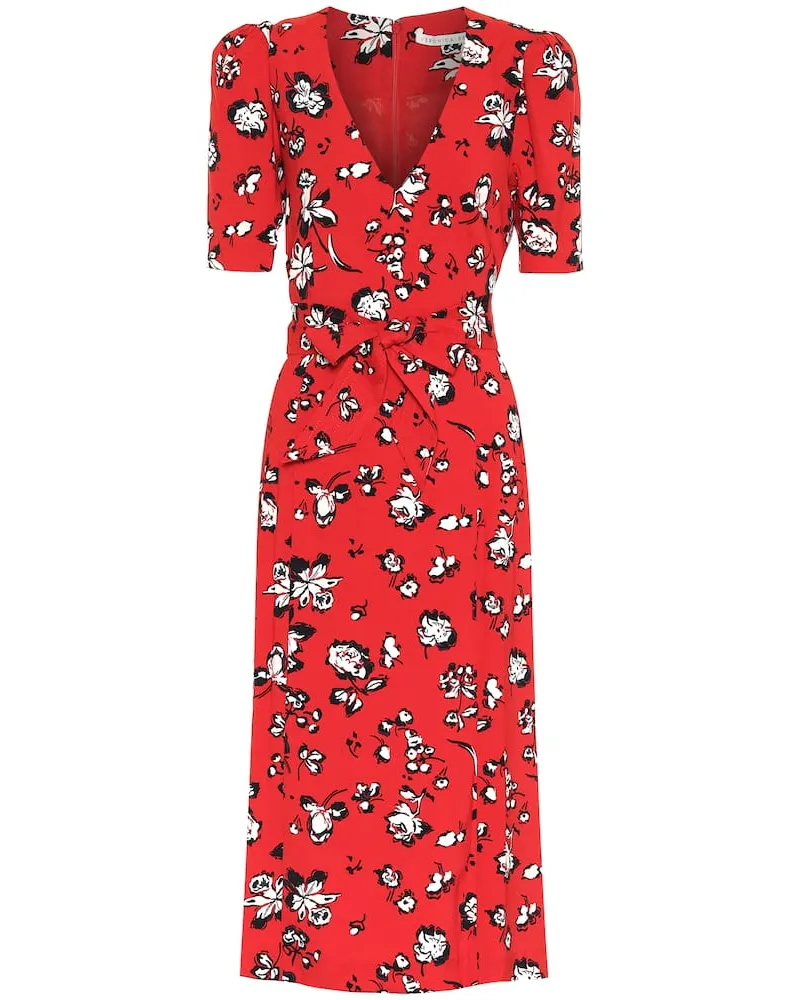 Veronica Beard Bedrucktes Midikleid Joia Rot