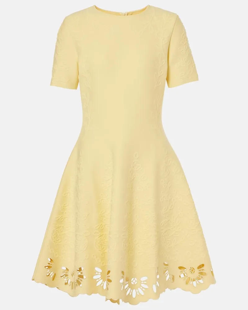 Oscar de la Renta Minikleid aus Jacquard Gelb