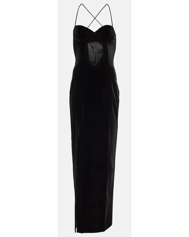 Alessandra Rich Robe aus Samt Schwarz
