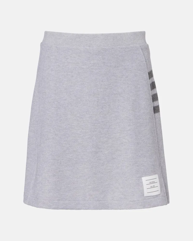 Thom Browne Minirock 4-Bar aus Baumwolle Grau