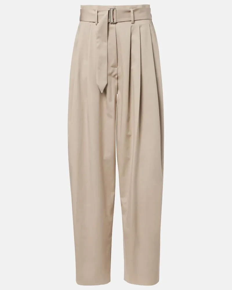 Magda Butrym Hose aus einem Baumwollgemisch Beige