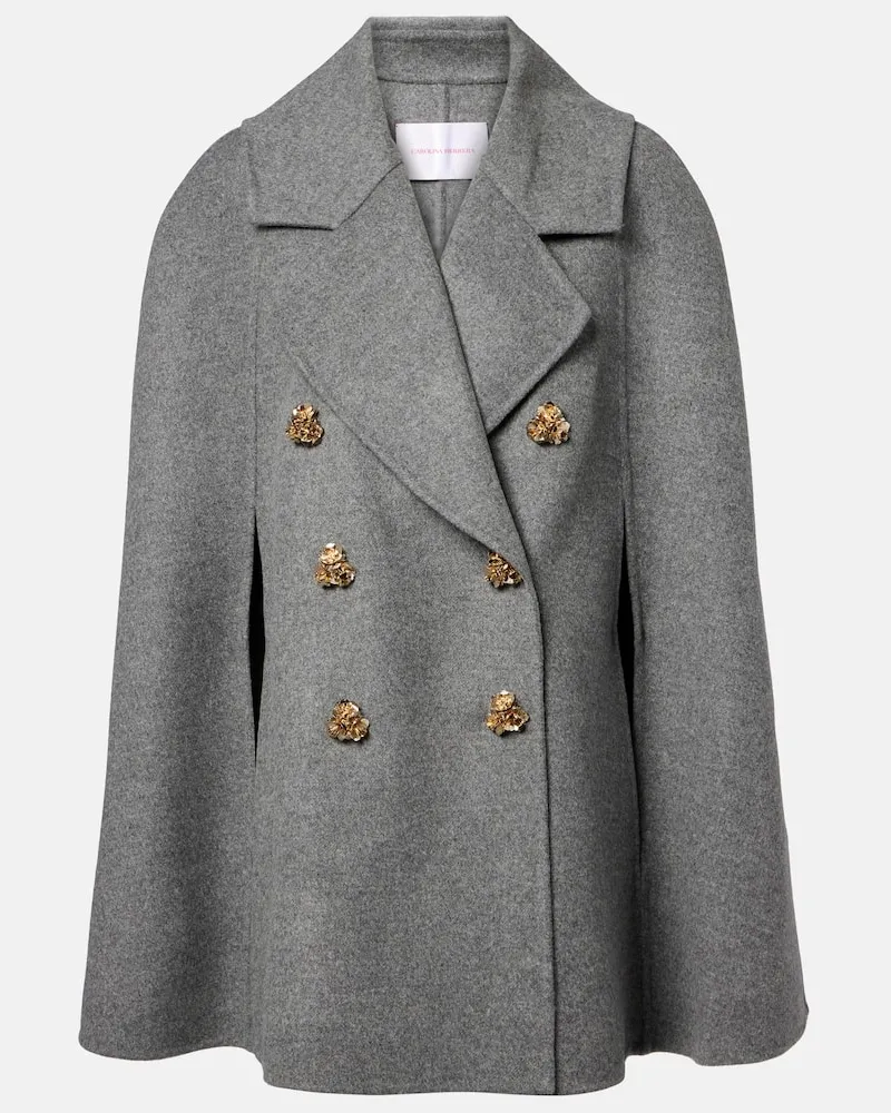 Carolina Herrera New York Cape aus Schurwolle Grau