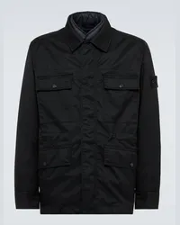 Stone Island Daunenjacke Ghost Compass aus Schurwolle Schwarz