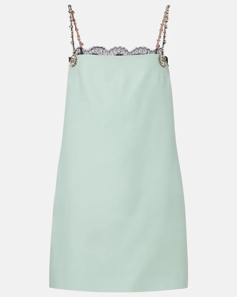 Valentino Garavani Minikleid aus Crepe Couture mit Kristallen Grün