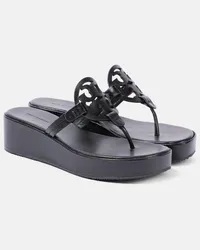 Tory Burch Plateausandalen Miller aus Leder Schwarz