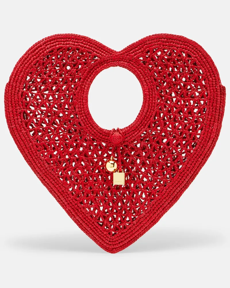 Jacquemus Schultertasche Spiaggia Cœur Small Rot