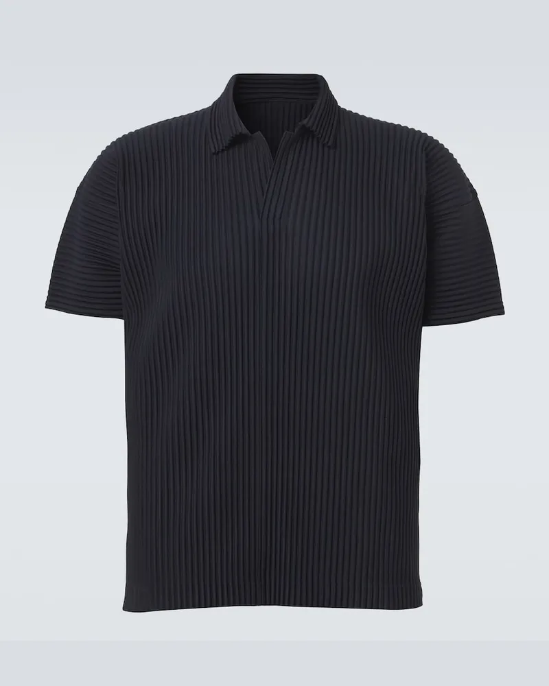 Issey Miyake Homme Plissé Issey Miyake Basics Polohemd Blau