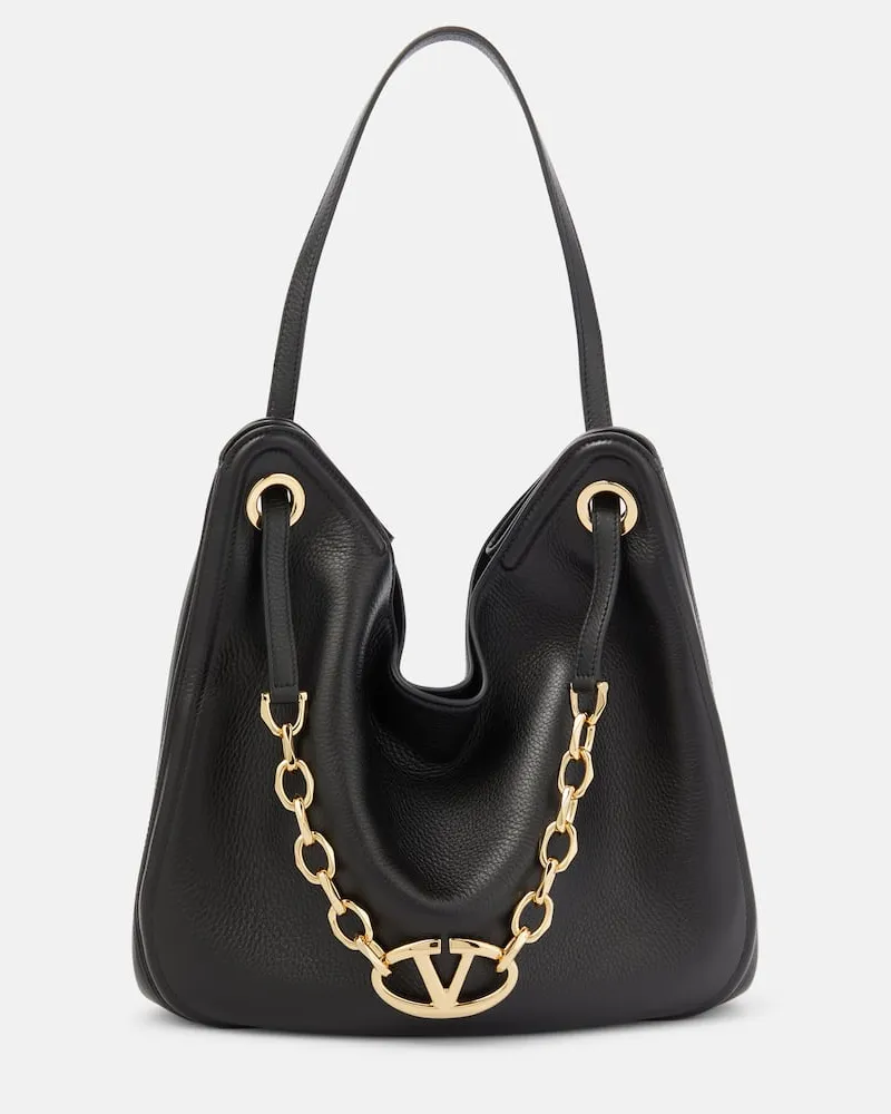 Valentino Garavani Tote VLogo Moon Medium aus Leder Schwarz