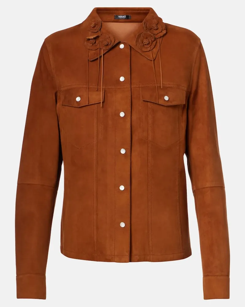 Versace Jacke aus Veloursleder Braun