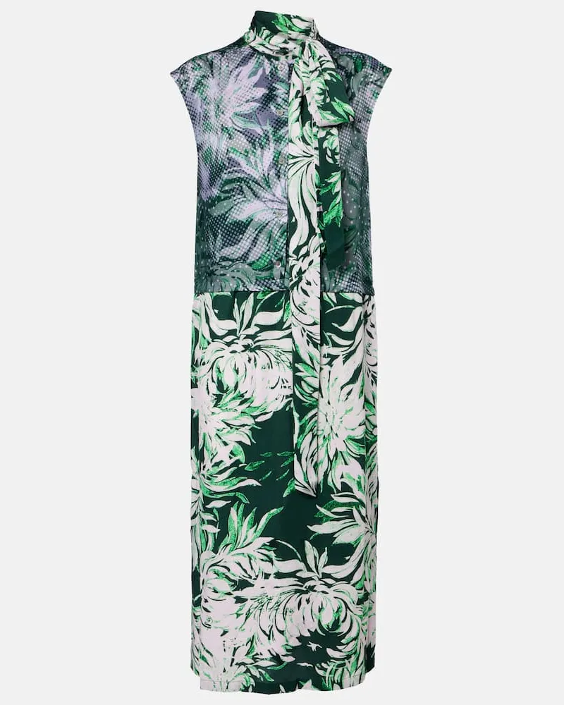 Dries van Noten Bedrucktes Midikleid Grün