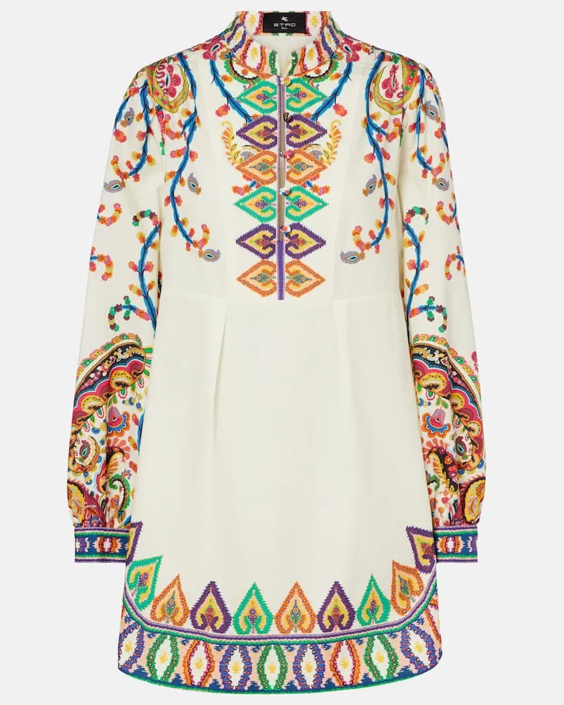 Etro Bedrucktes Minikleid aus Baumwolle Multicolor