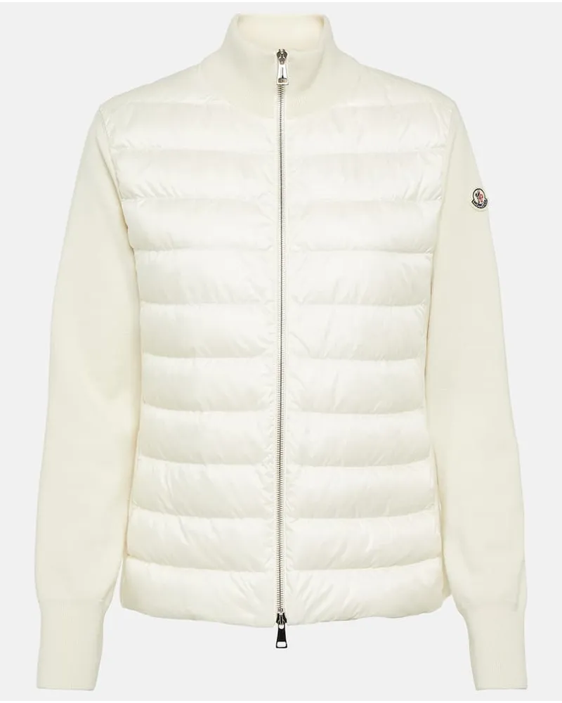 Moncler Daunenjacke aus Schurwolle Weiss