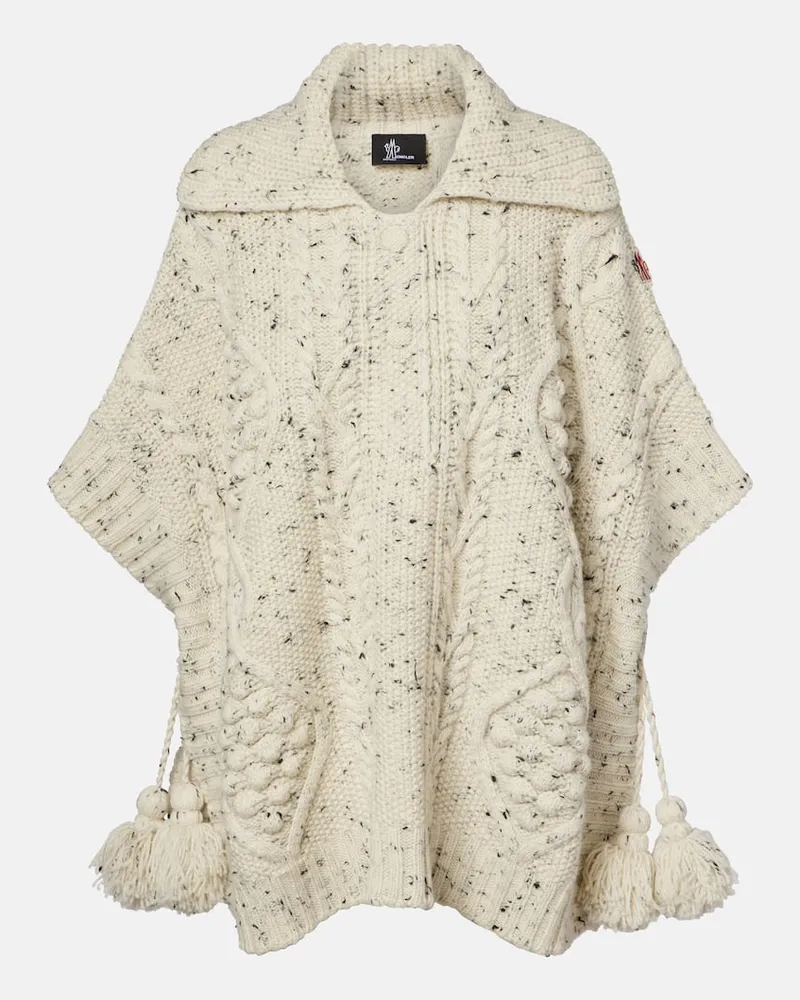 Moncler Poncho aus Wolle Weiß