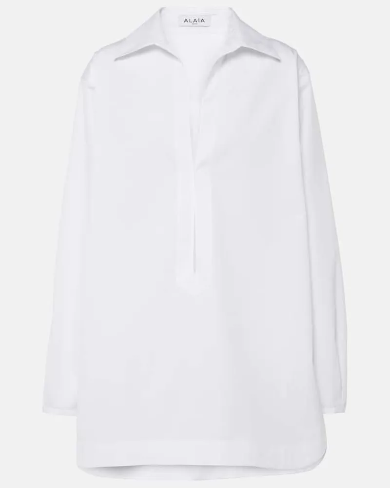 Alaïa Alaïa Minikleid aus Baumwollpopeline Weiß