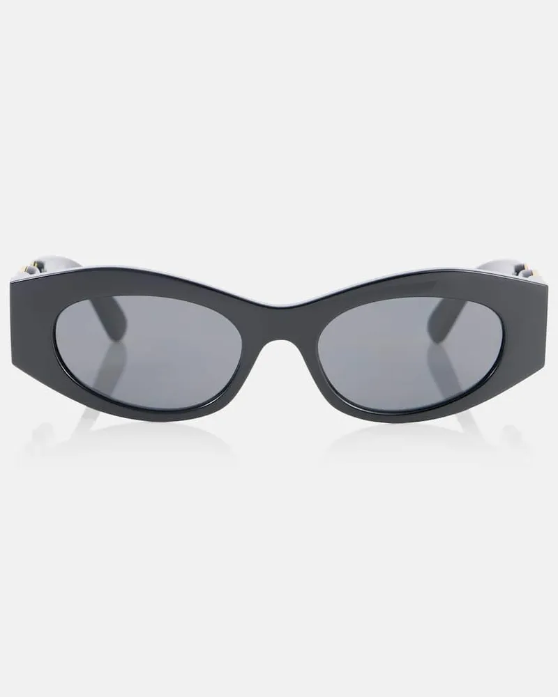 Versace Ovale Sonnenbrille Biggie Schwarz