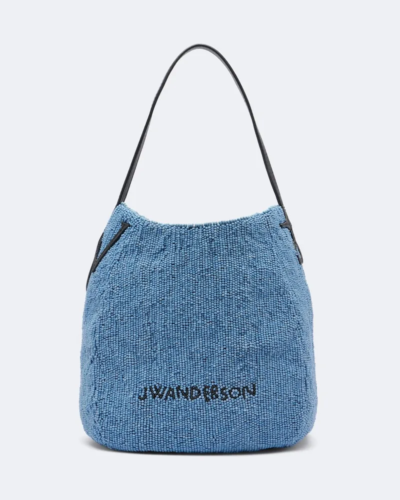 J.W.Anderson Schultertasche Bulb Small mit Zierperlen Blau