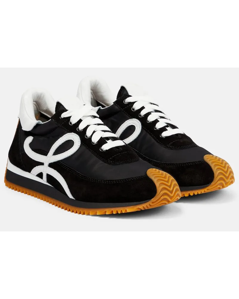 Loewe Sneakers Flow Runner mit Veloursleder Schwarz