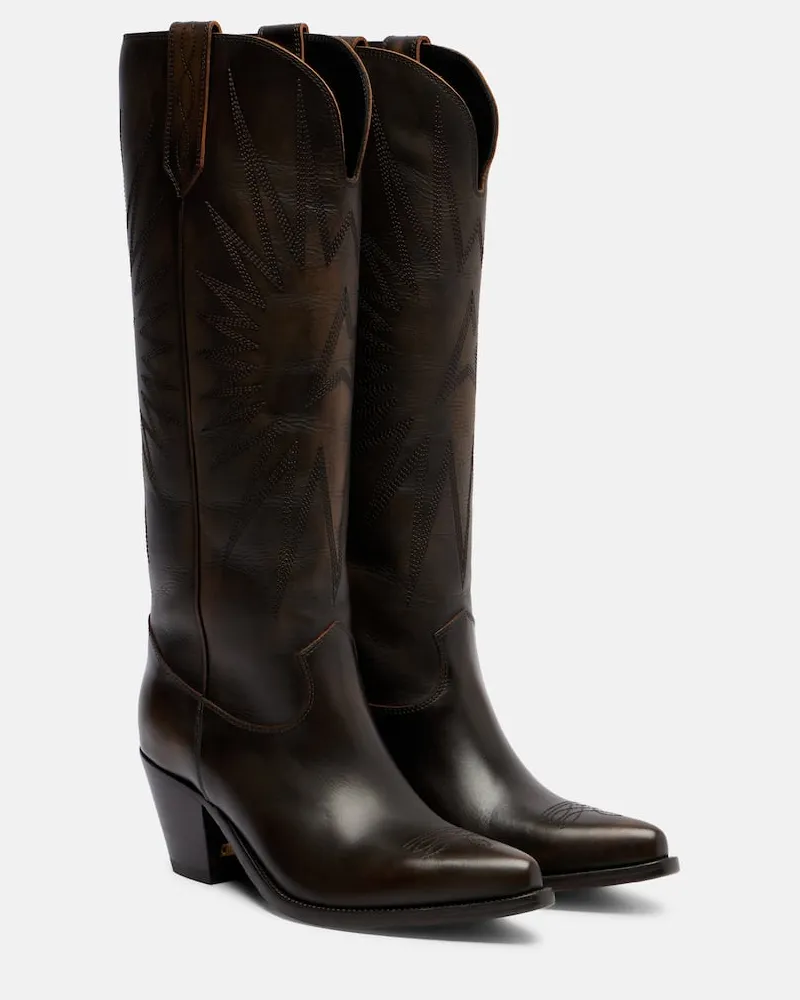 Golden Goose Westernstiefel Wish Star aus Leder Braun