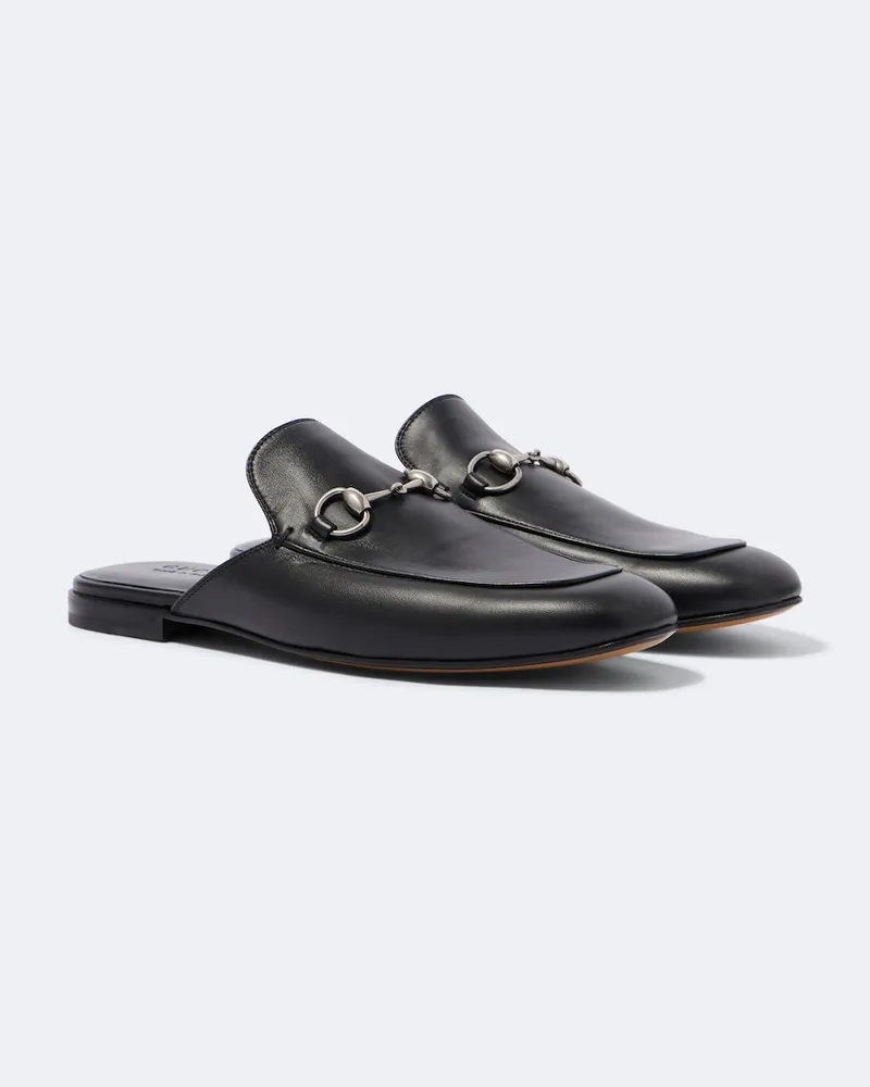 Gucci Slippers Jordaan aus Leder Schwarz