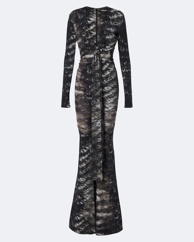 Roberto Cavalli Bedruckter Jumpsuit Schwarz