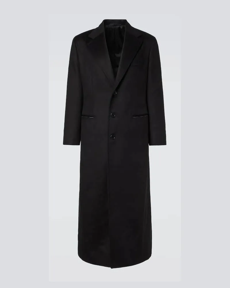 SAMAN AMEL Mantel aus Wolle und Kaschmir Schwarz