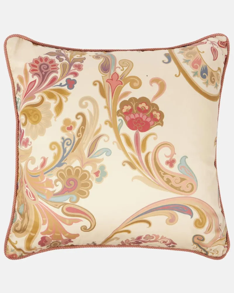 Etro Kissen Kentia aus Baumwollsatin Weiã