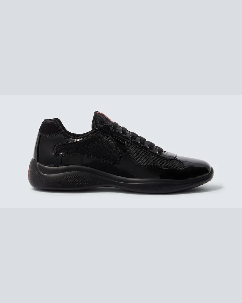 Prada Sneakers aus Lackleder Schwarz
