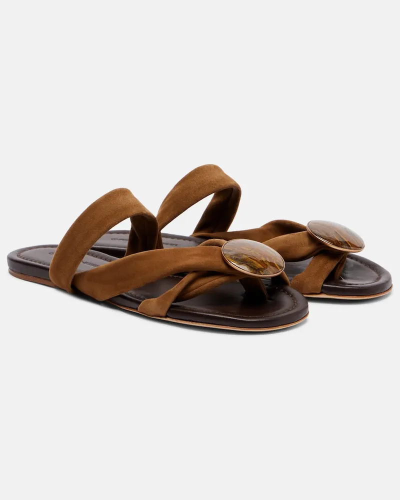 Christopher Esber Sandalen Doma aus Veloursleder Braun