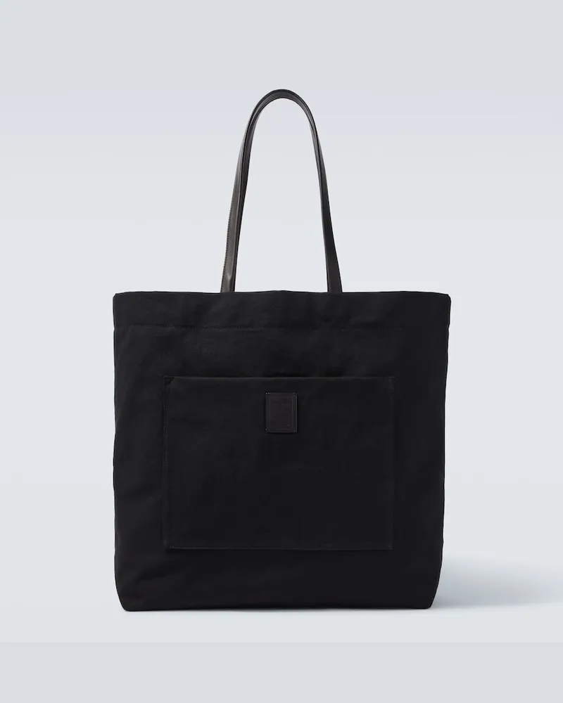 The Row Tote Bag Tori aus Canvas mit Leder Schwarz