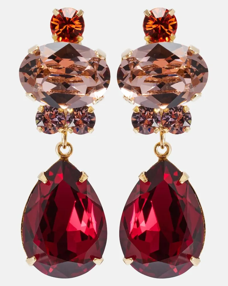 Jennifer Behr Ohrringe Catherine, 18kt vergoldet, mit Kristallen Gold