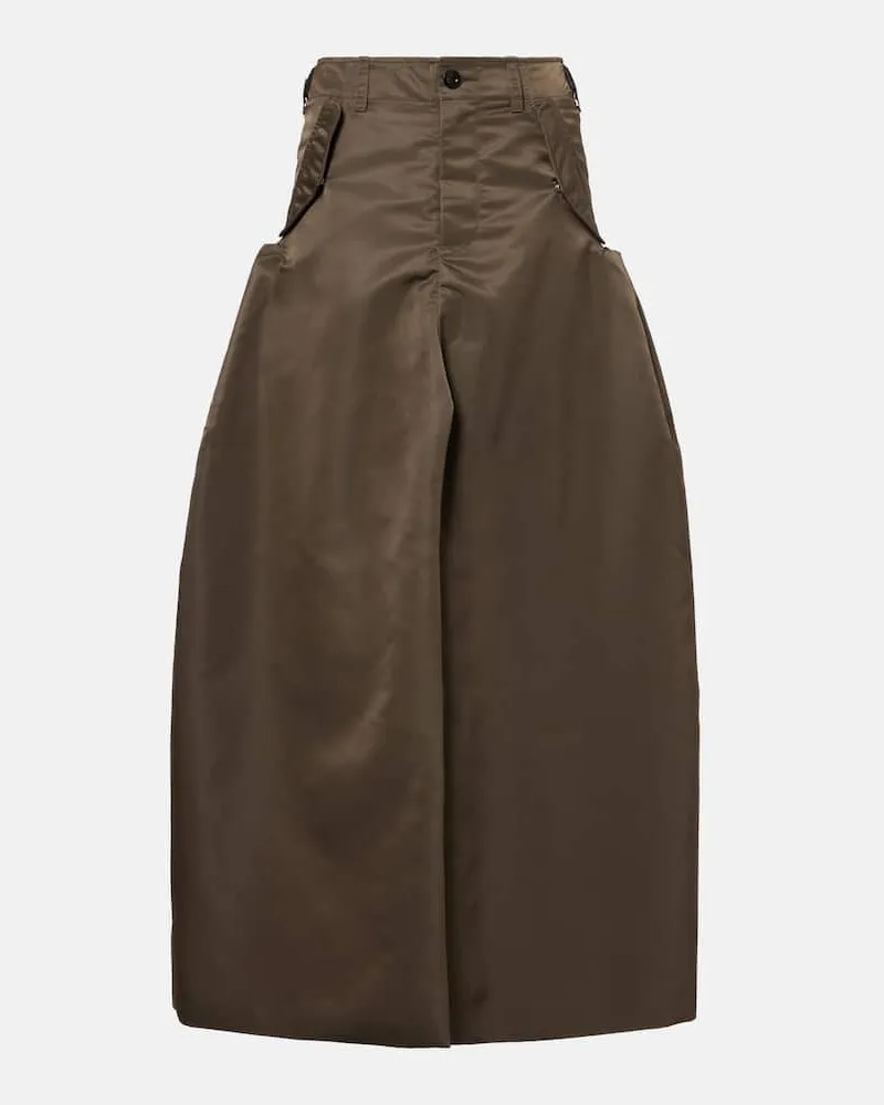 Sacai Maxirock aus Twill Grün