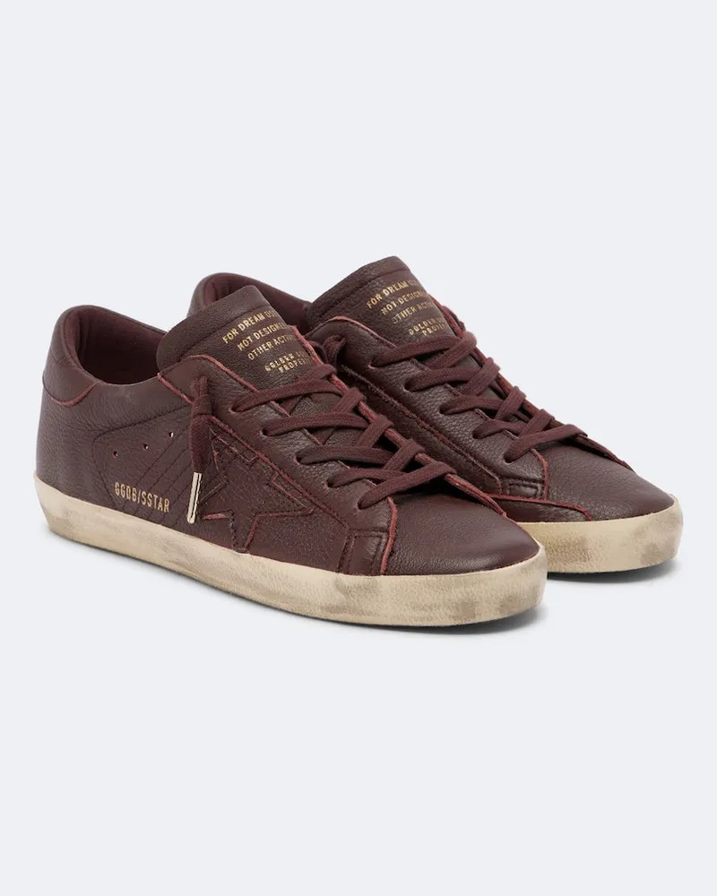 Golden Goose Sneakers Super-Star aus Leder Burgunderrot