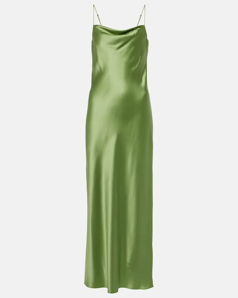 Dorothee Schumacher Maxikleid Shiny Statement aus Seide Grün