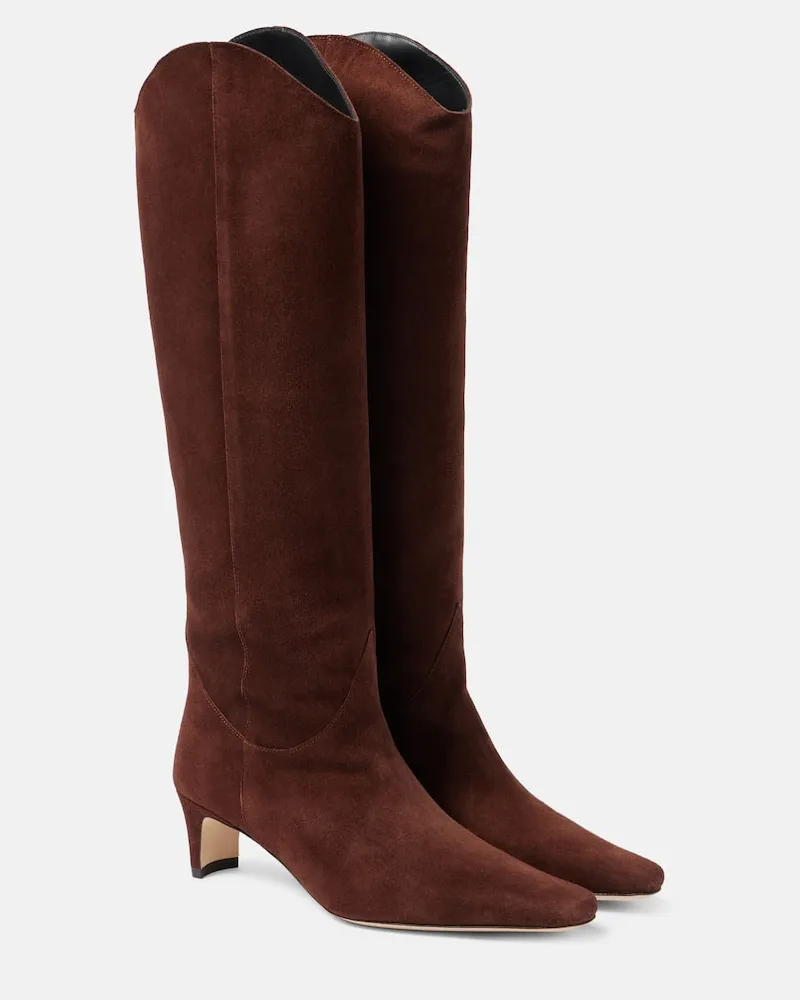 STAUD Stiefel Western Wally aus Veloursleder Braun