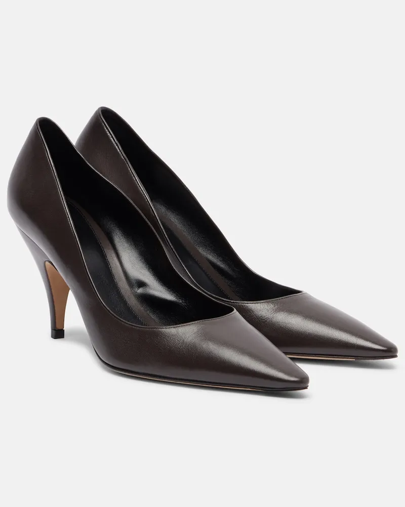 The Row Pumps Liisa 80 aus Leder Braun