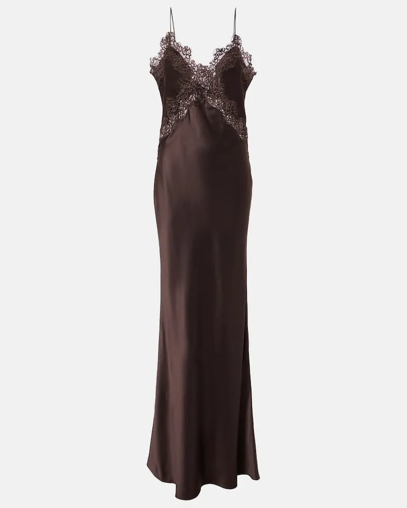Rebecca Vallance Maxikleid Allegra aus Seide Braun