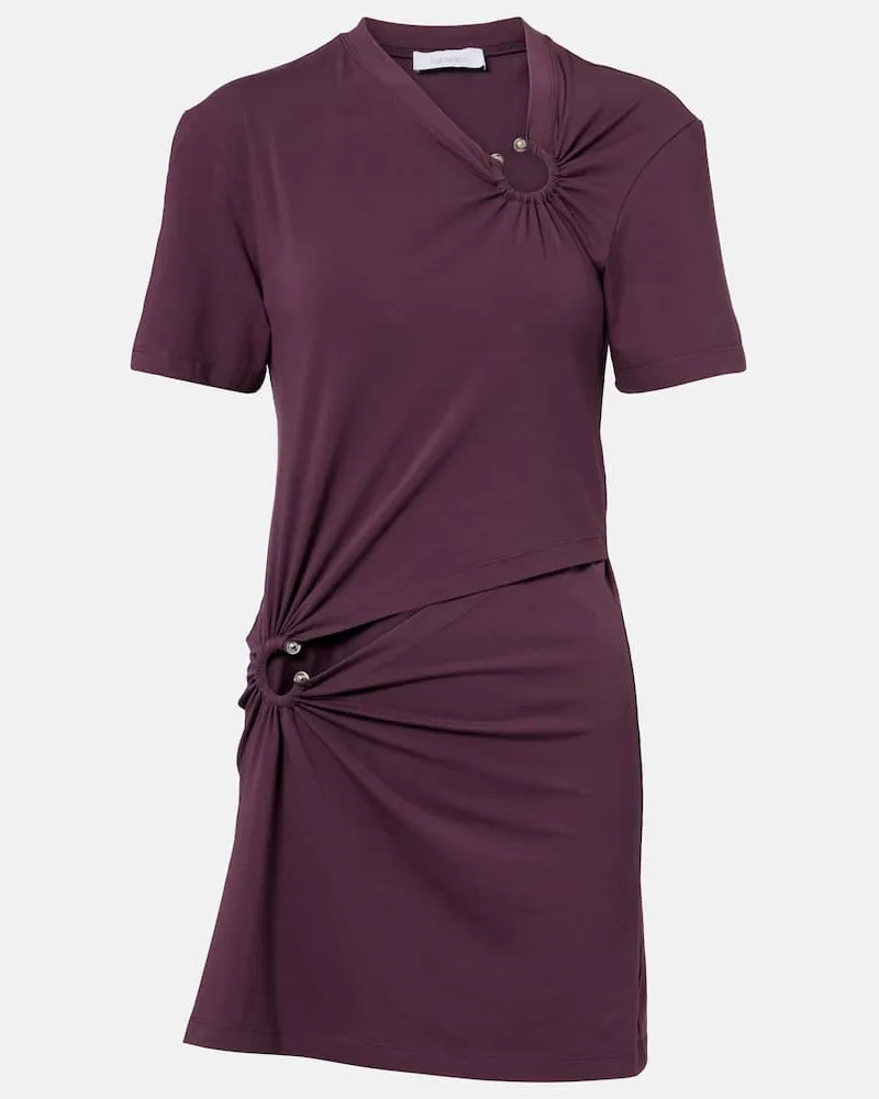 Paco Rabanne Minikleid aus Jersey Burgunderrot
