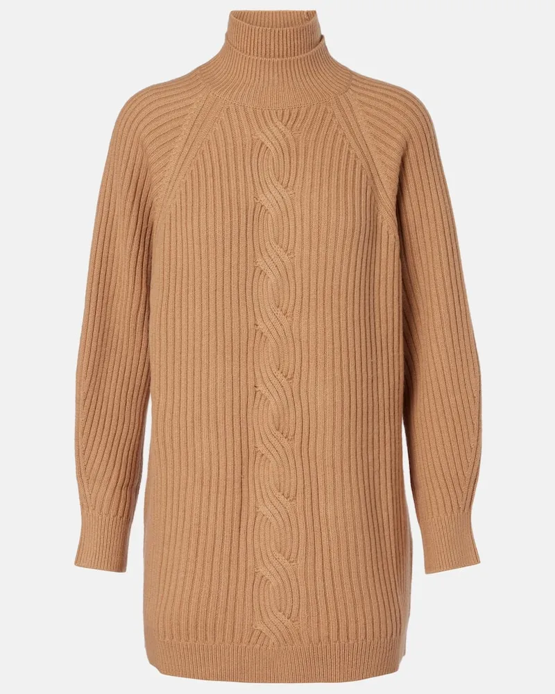Max Mara Rollkragenpullover Alcazar aus Wolle und Kaschmir Braun