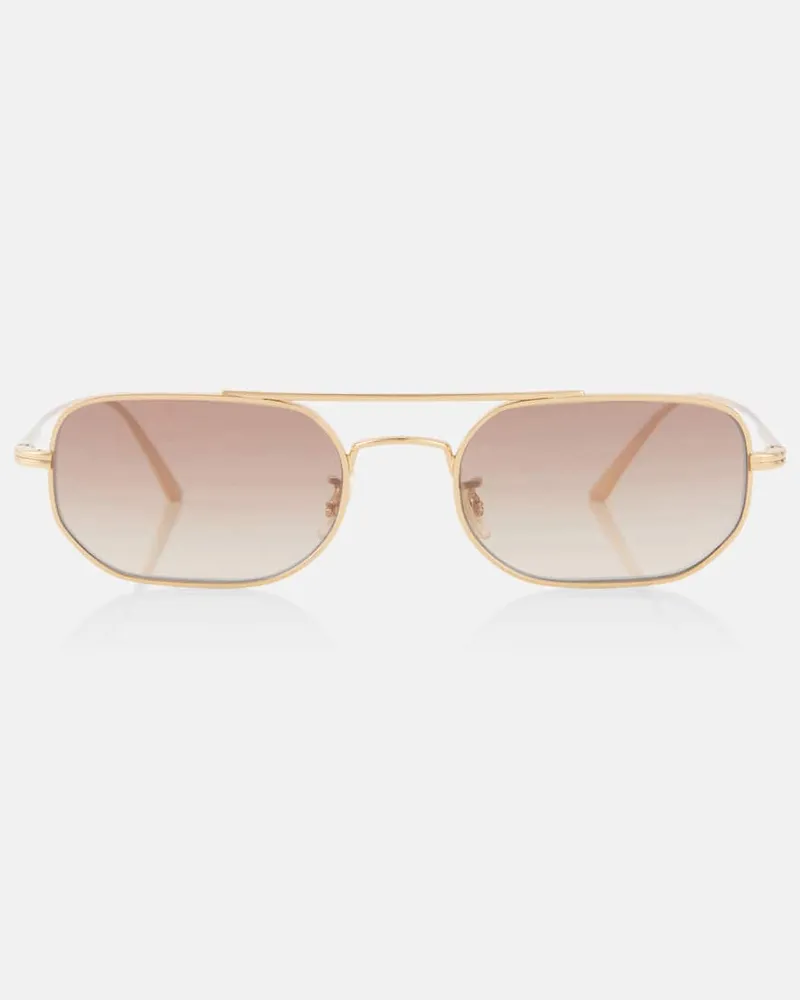 KHAITE Eckige Sonnenbrille Gold