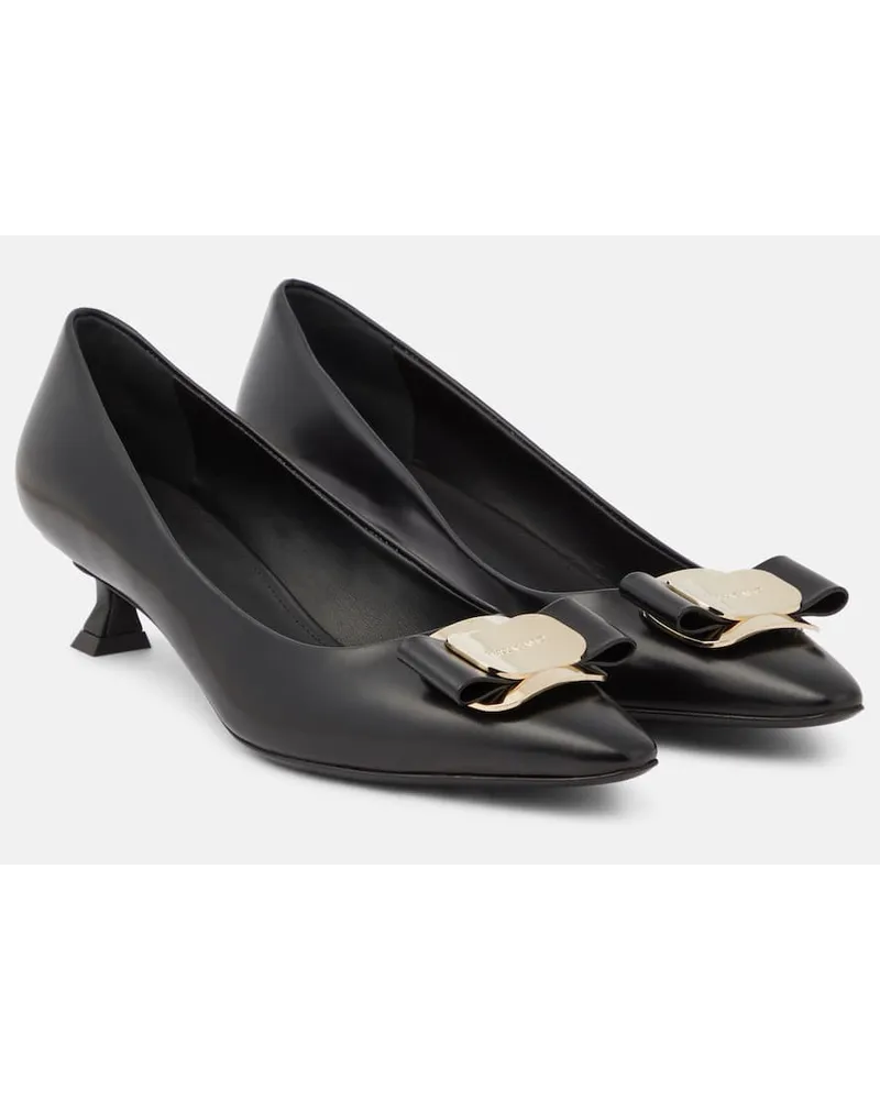 Ferragamo Pumps New Vara aus Leder Schwarz