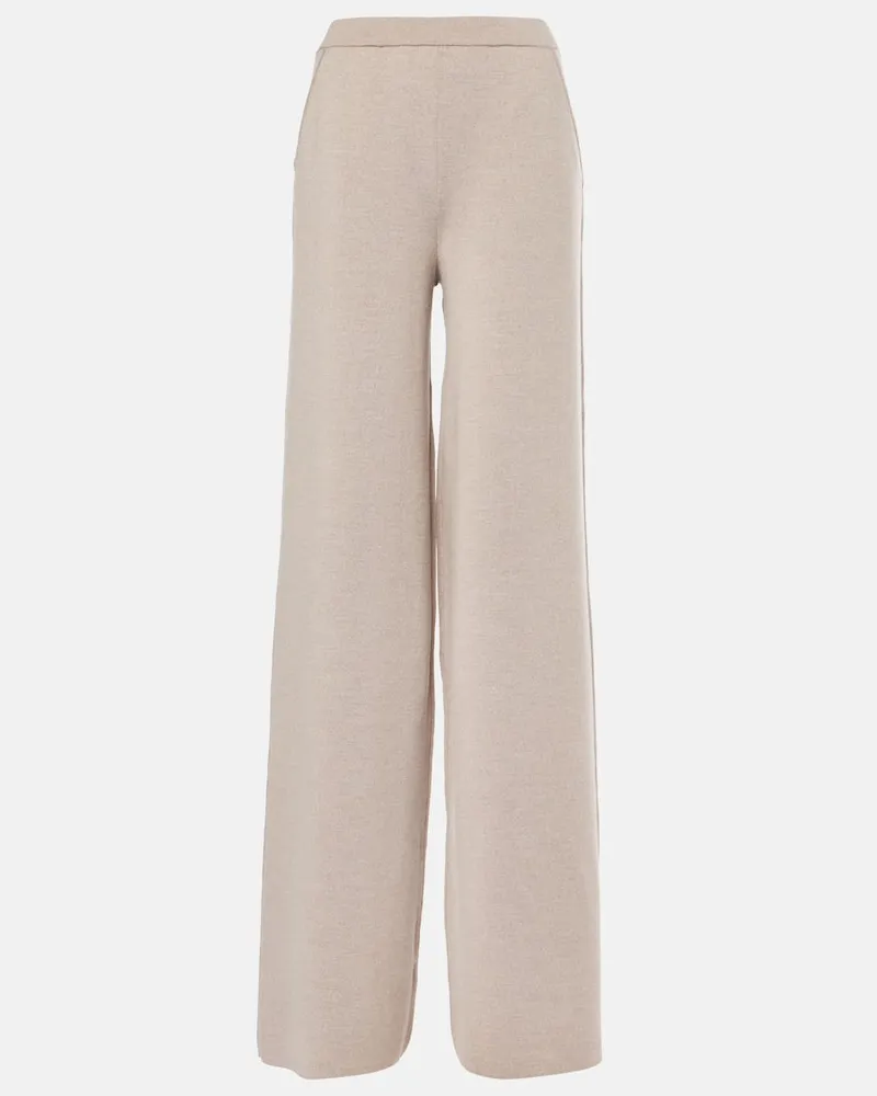 Ralph Lauren Weite Hose aus Wolle Beige